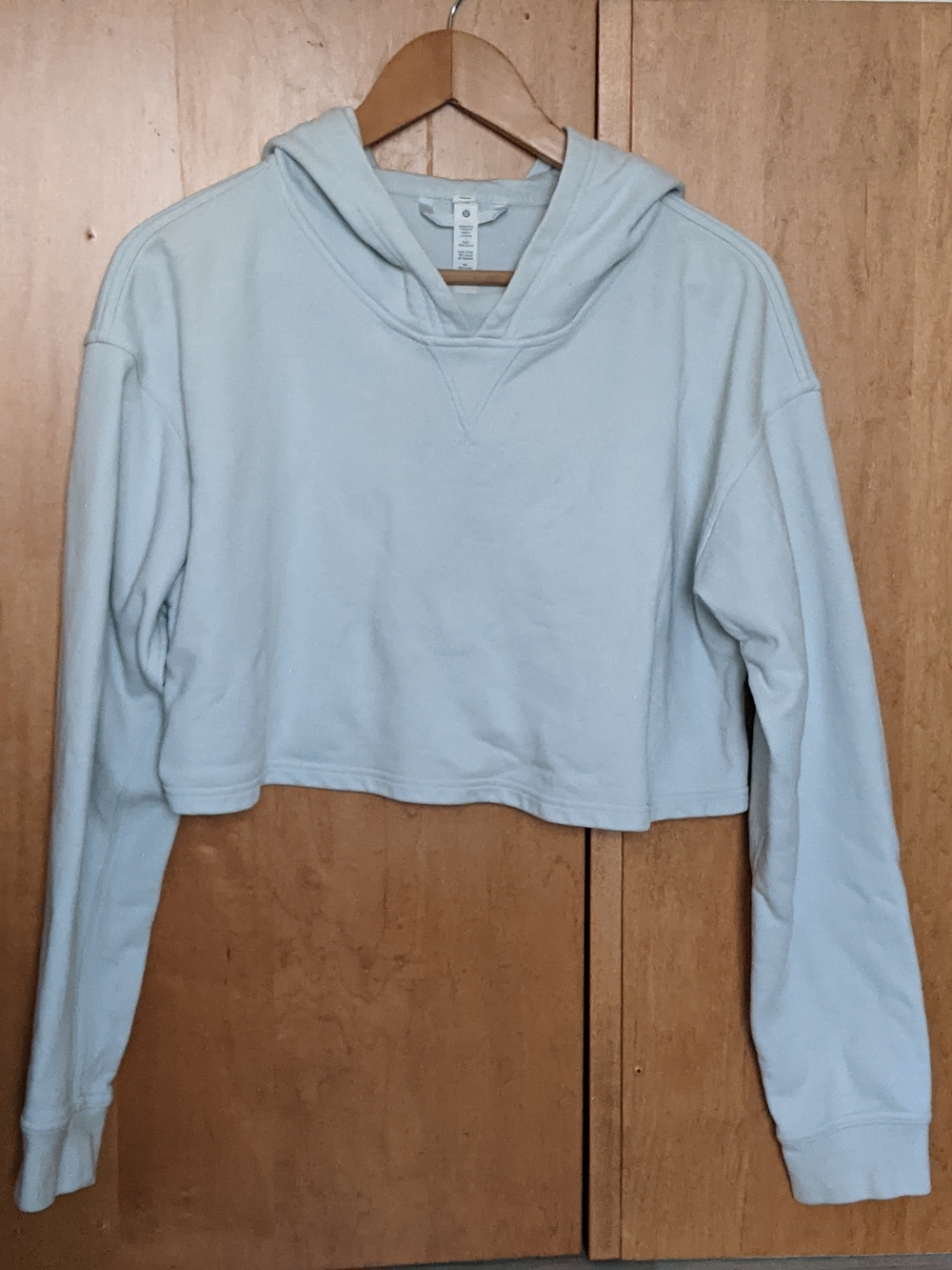 Lululemon Womens All Yours Cropped Hoodie Sz 12 Pullover Light Green